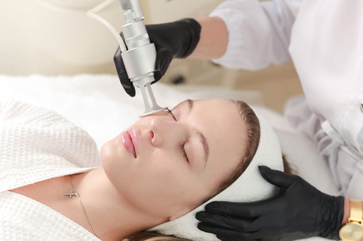 woman getting laser skin resurfacing after her facelift in New York City