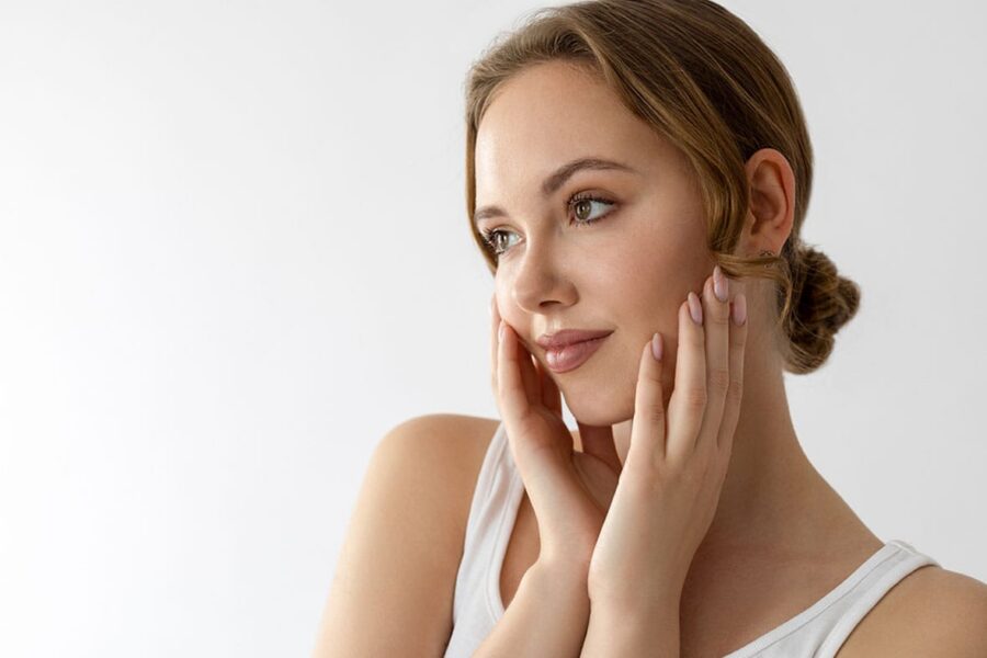 woman smiling after getting a facelift and laser skin resurfacing in New York City